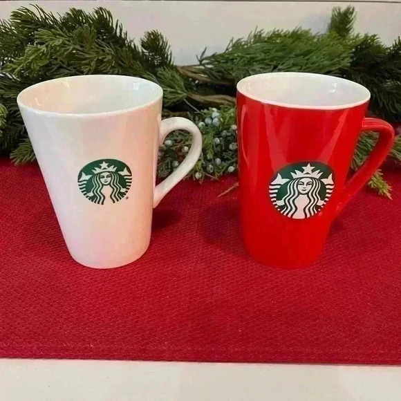 2 16 ounce Starbucks mugs ready for that hot chocolate - Picture 1 of 2